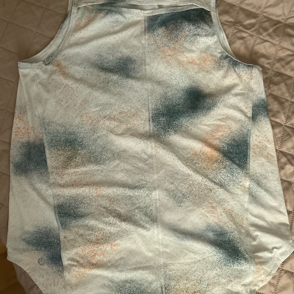 lululemon athletica White and Blue Tank Top